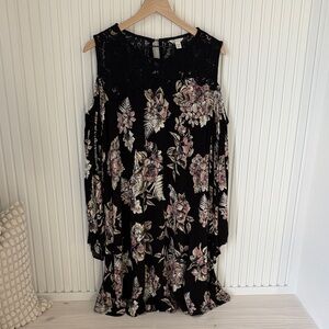 Floral Cold Shoulder Dress